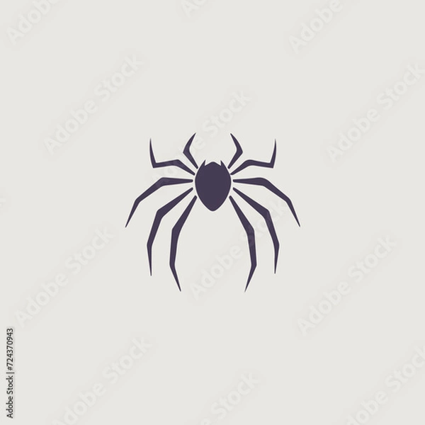 Obraz 蜘蛛をシンボリックに用いたシンプルなロゴのベクター画像
