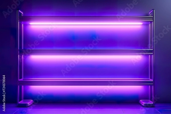Obraz Technological background composed of purple fluorescent tubes, nightclub background
