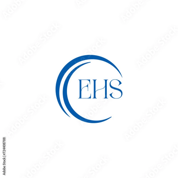 Fototapeta EHS logo. E H S design. WhitE H SHS letter. EHS, E H S letter logo SET design. Initial letter EHS linked circle uppercase monogram logo. E H S letter logo SET vector design. EHS letter logo design	
