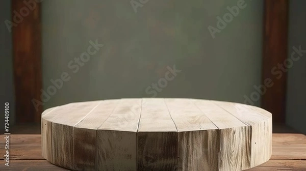 Obraz Wooden podium for product design. Modern wooden stand