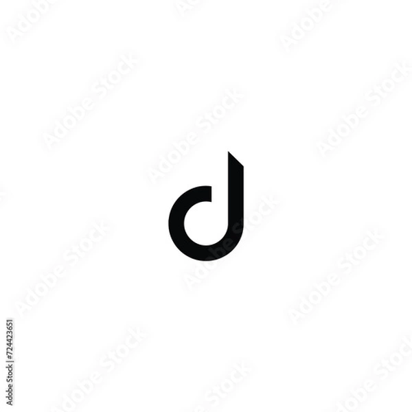 Fototapeta Vector Logo Letter D. elegant, simple, minimal, and luxury serif font alphabet letter D logo design
