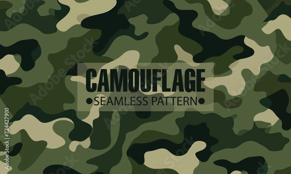 Fototapeta seamless military camouflage background template design for army, texture, camo, war, vector, green, soldier, uniform, fabric, textile , clothing, wallpaper, brown, material, illustration vector