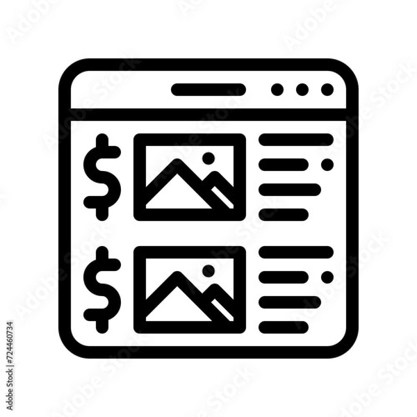 Fototapeta web browser line icon