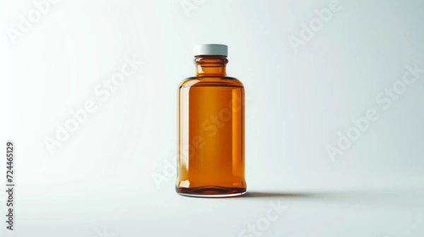 Fototapeta Syrup bottle standing alone on a white background