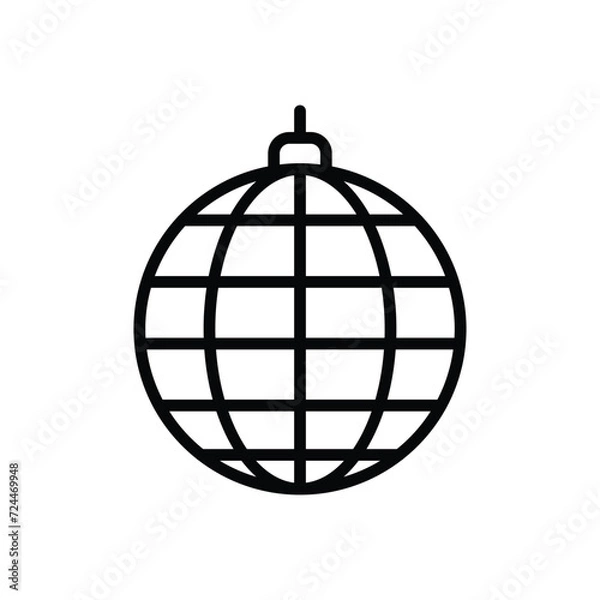 Fototapeta Disco Ball icon with white background vector stock illustration