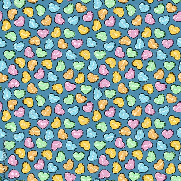 Obraz Valentine's day sweet heart candy seamless pattern