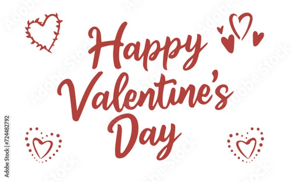 Fototapeta Happy Valentines day illustrations and typography elements with Love Concept.