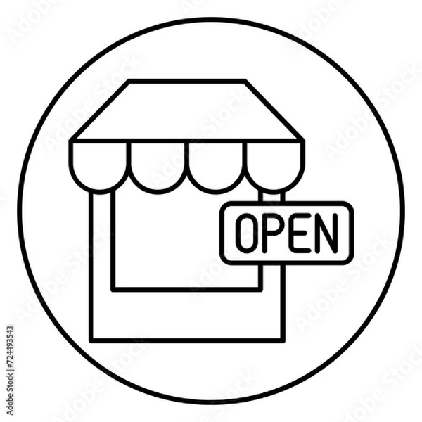 Fototapeta business line icon