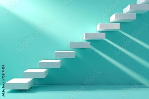 Obraz Ascending White Stairs in Minimalist Design