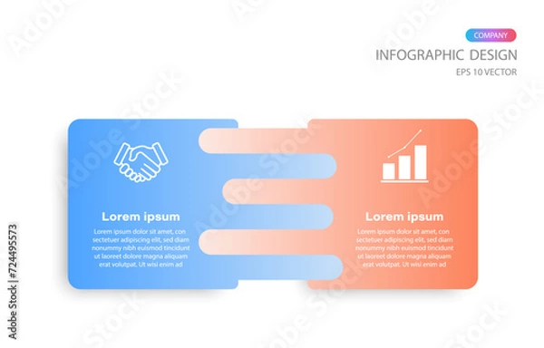 Fototapeta Business concept with 2 steps, options, process. Vector illustration.