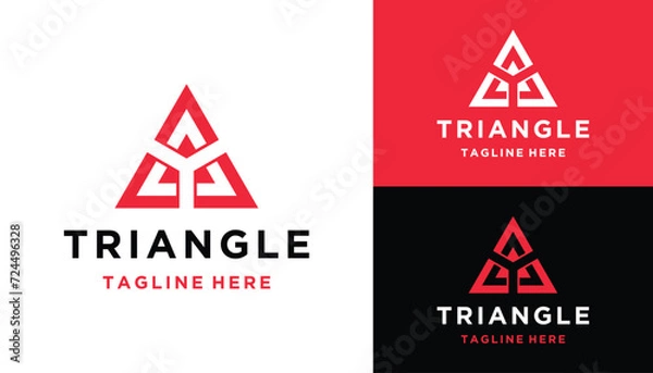Obraz Simple Rotating Triangle with Modern Geometric Line Art Logo Design