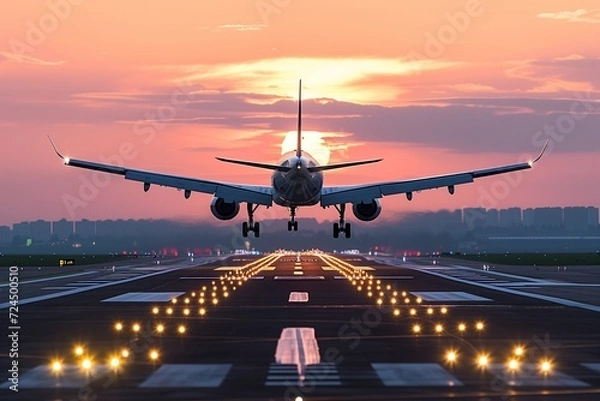 Fototapeta Airline jet, taking off and landing.