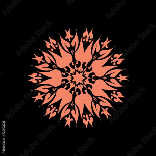 Fototapeta Circular mandala color pattern for Henna