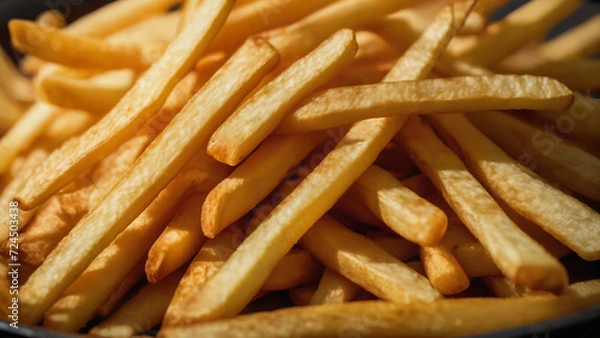 Obraz a pile of french fries sitting in a bowl on a table top