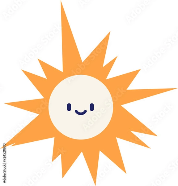 Fototapeta Cute sun character element vector
