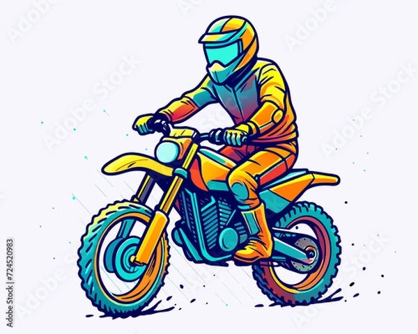 Obraz vintage motor cross