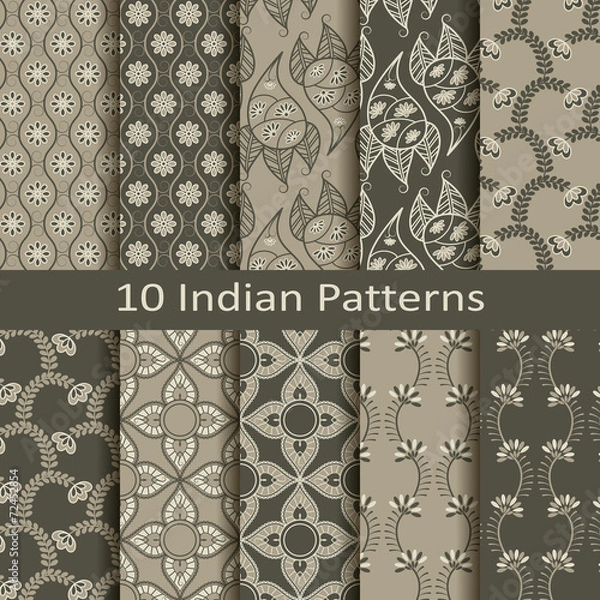 Fototapeta set of ten Indian patterns