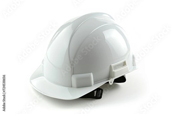 Fototapeta Yellow helmet isolated on white background