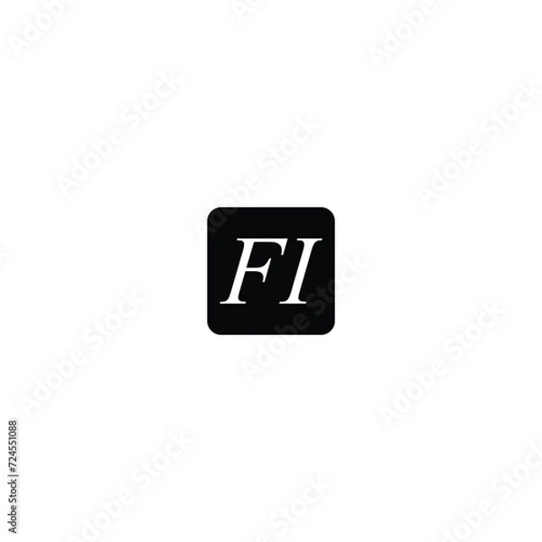 Fototapeta Simple initial letter logo modern FI. Initial Letter I and F Linked. Usable for Business and Branding Logos. Flat Vector Logo Design Template Element.