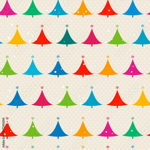 Fototapeta christmas trees seamless pattern