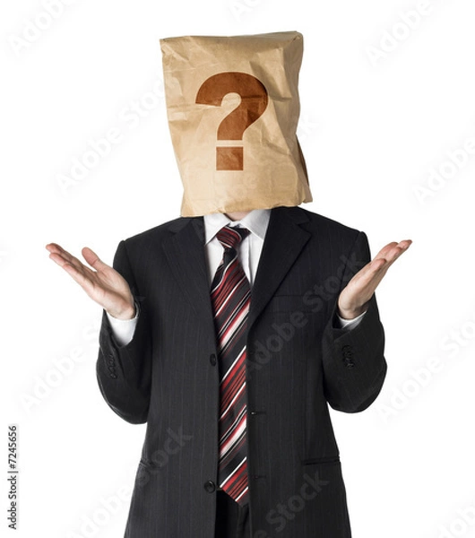 Obraz Biznesmen noszący papierową torbę