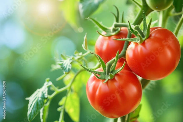 Obraz Ripe tomatoes on vine