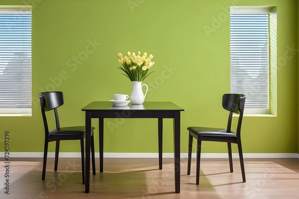 Obraz A table and two chairs,Generative AI