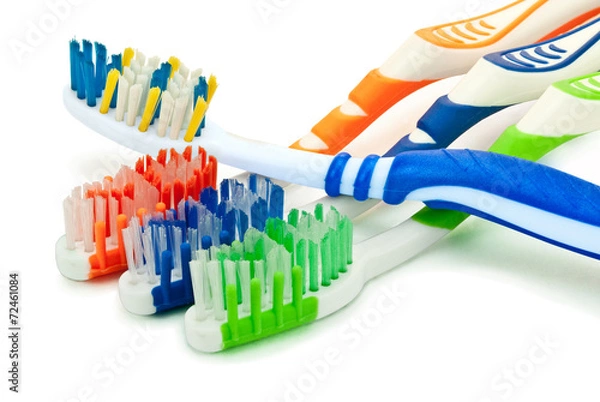 Obraz Зубные щетки на изолированном белом фоне