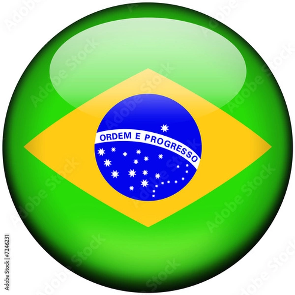 Fototapeta Drapeau Bresil 3D