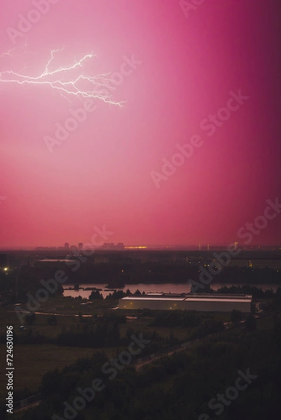 Obraz lightning in the city