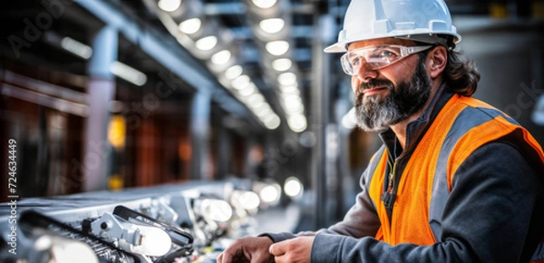 Fototapeta Dedicated Energy Auditor performing comprehensive audits, focusing on building and system energy efficiency