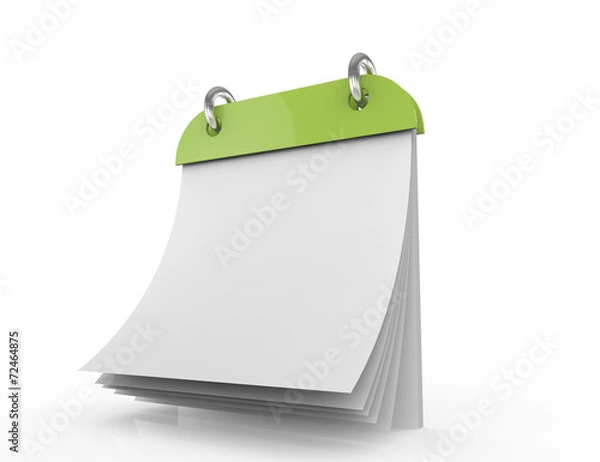 Obraz 3d illustration of calendar with blank page