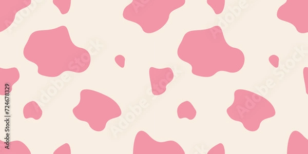 Fototapeta pink cow seamless pattern. vector illustration