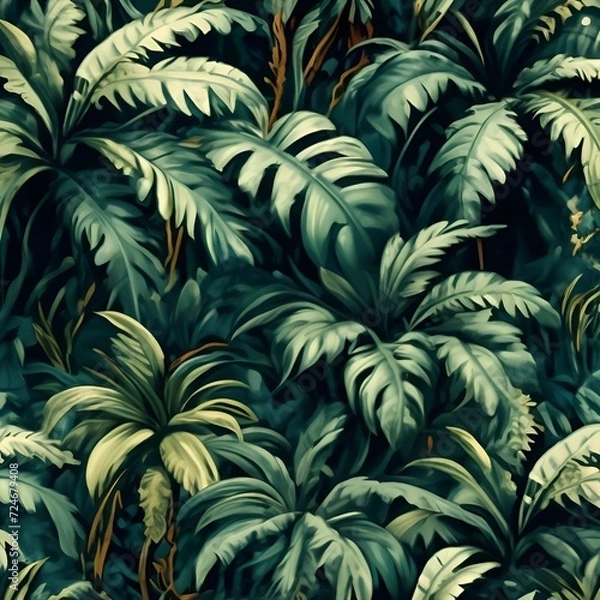 Fototapeta seamless pattern with leaves