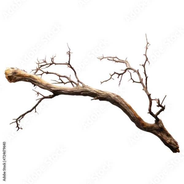 Fototapeta Dead branch on a transparent background isolated