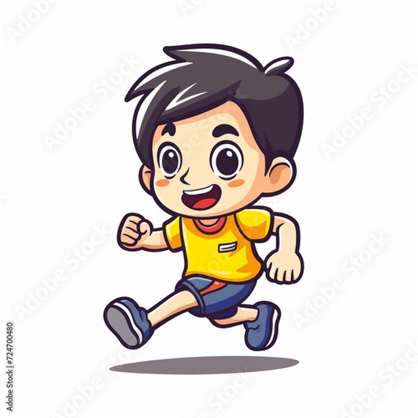 Obraz cartoon child running