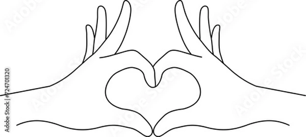 Fototapeta I love you heart sign. Valentine day and expression to you. Message of love using hand gesture. Vector illustration.