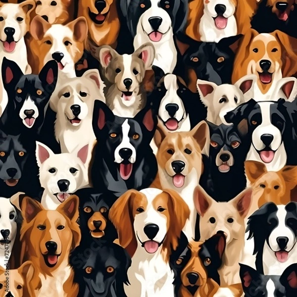 Obraz seamless pattern with dogs