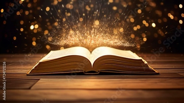 Fototapeta open book on table