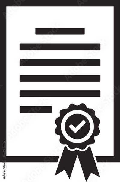 Obraz certificate icon vector illustration, achievement icon