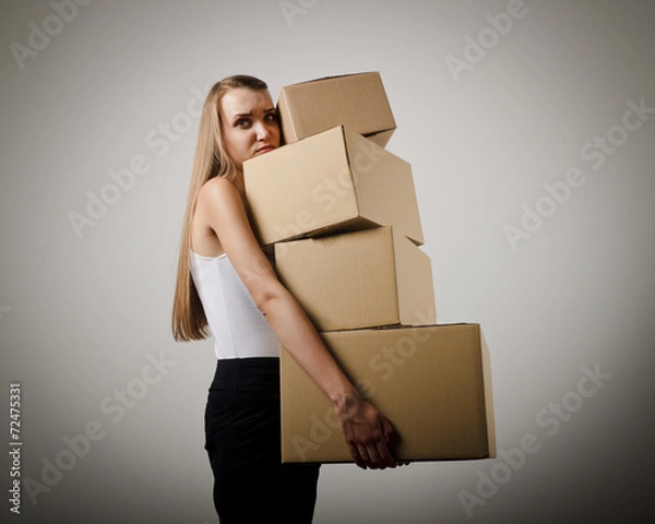 Obraz Kobieta i tektury.