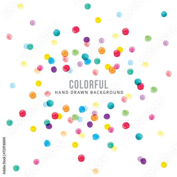 Fototapeta Colorful background with hand drawn dots
