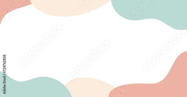 Obraz おしゃれなウェーブのフレームの幾何学パターンの背景イラスト