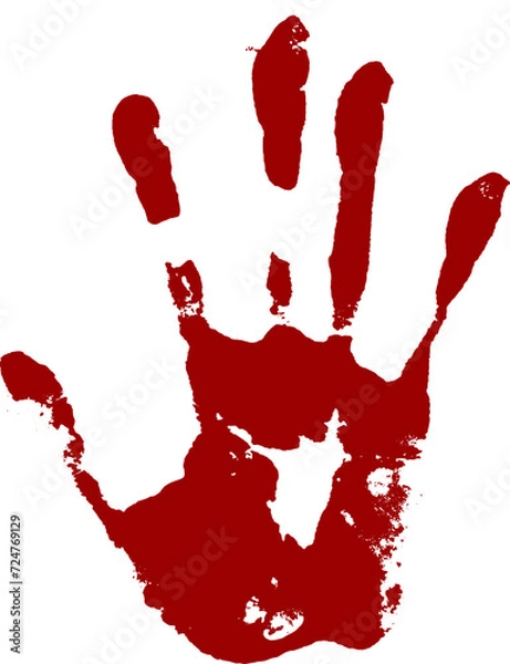 Obraz 手形　手跡　黒　墨 血のり