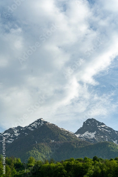Fototapeta clouds over mountain