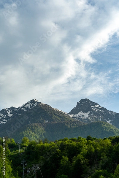 Obraz mountain and clouds