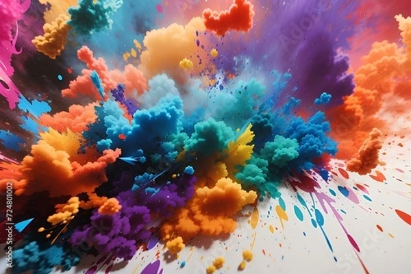 Fototapeta Smoke Splatter Colorful Background, created by ai generated