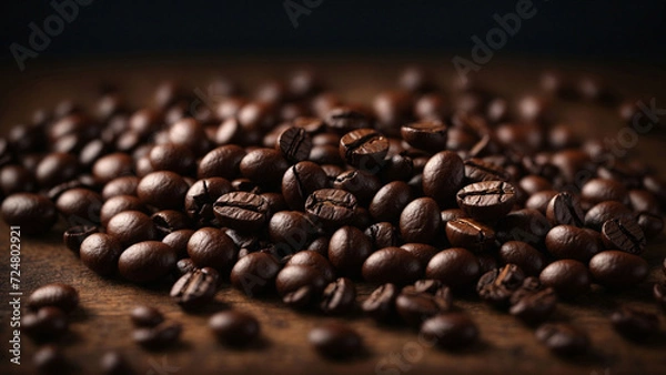 Obraz coffee beans on a black background