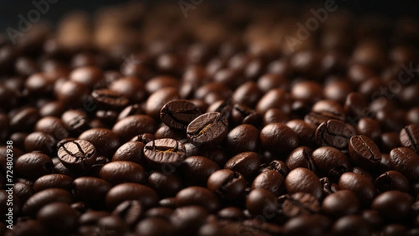 Obraz coffee beans on a black background