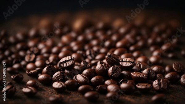 Obraz coffee beans on a black background